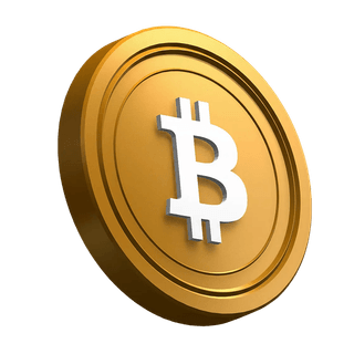 ヒーローセクションのデザイン内の傾いたBitcoin (BTC)コイン